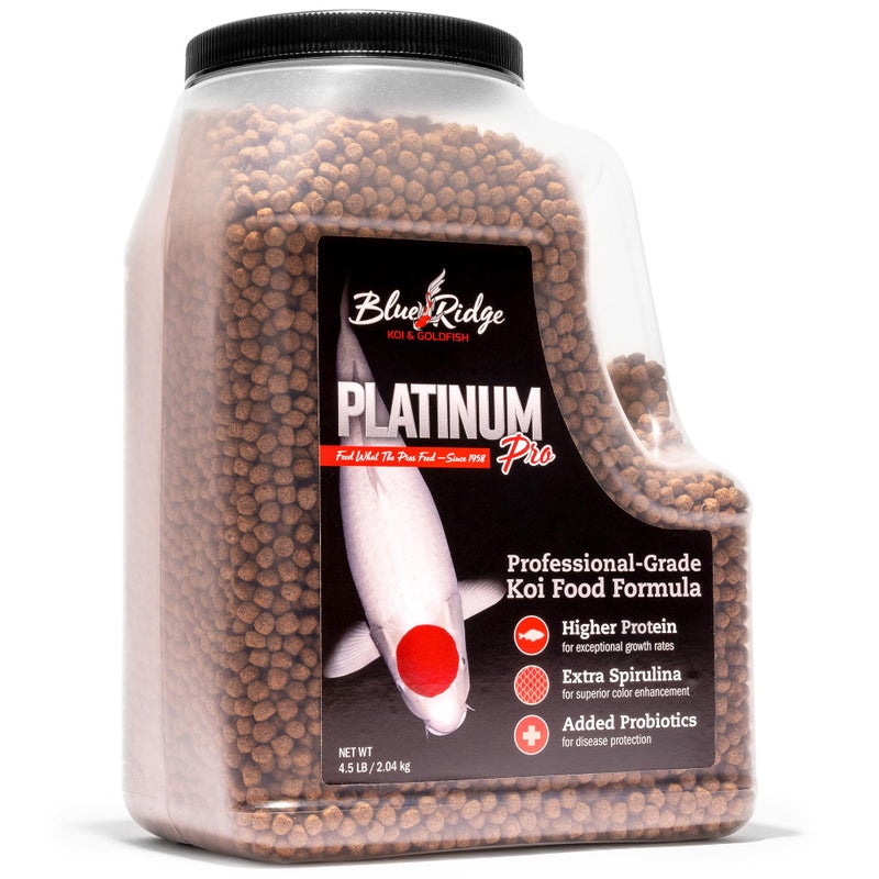 Blue Ridge Koi Fish Food 4.5lb - Koi Food 3/16” Platinum Pro Formula Goldfish Food, Premium Fish Food for Ponds, Ponds Fish Food, Floating Pond Pellet - Image 2