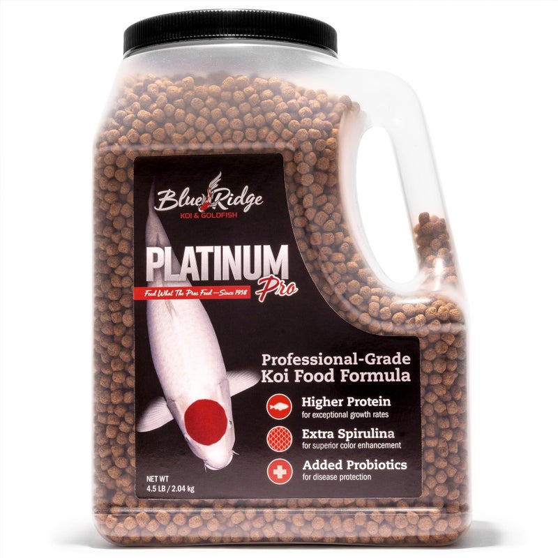 Blue Ridge Koi Fish Food 4.5lb - Koi Food 3/16” Platinum Pro Formula Goldfish Food, Premium Fish Food for Ponds, Ponds Fish Food, Floating Pond Pellet - Image 1