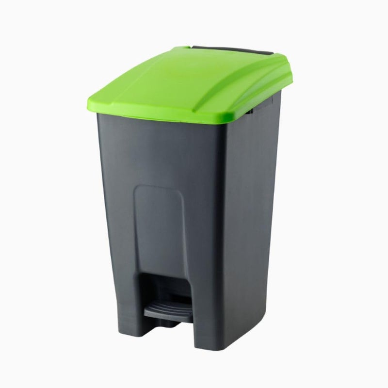 Planet Garbage Container, Trash Basket with Foot Pedal & Handel,Hard Plastic Material, use in schools, hospitals, Universities, Malls, Green (50 Liter) - Image 1