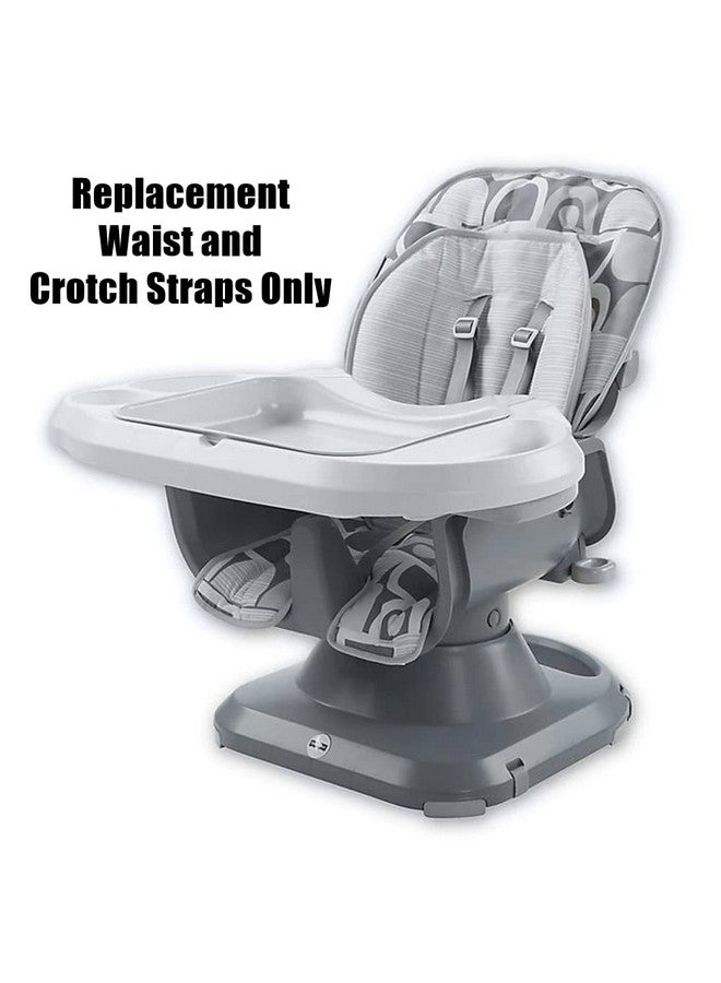 Fisher-Price Replacement Parts for Fisher-Price High Chair ~ Fisher-Price Deluxe SpaceSaver High Chair - FPC43 and FPC44 ~ Replacement Waist and Crotch Straps ~ Gray - Image 1