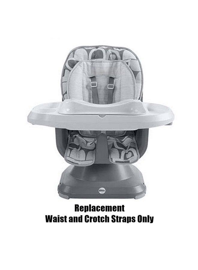 Fisher-Price Replacement Parts for Fisher-Price High Chair ~ Fisher-Price Deluxe SpaceSaver High Chair - FPC43 and FPC44 ~ Replacement Waist and Crotch Straps ~ Gray - Image 3