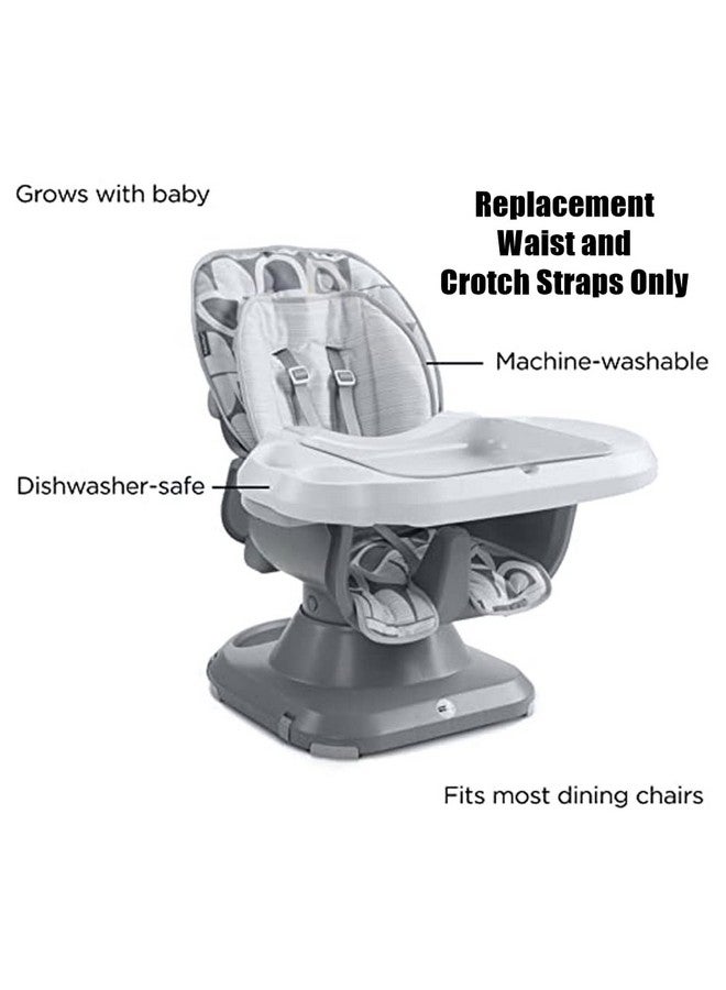 Fisher-Price Replacement Parts for Fisher-Price High Chair ~ Fisher-Price Deluxe SpaceSaver High Chair - FPC43 and FPC44 ~ Replacement Waist and Crotch Straps ~ Gray - Image 2