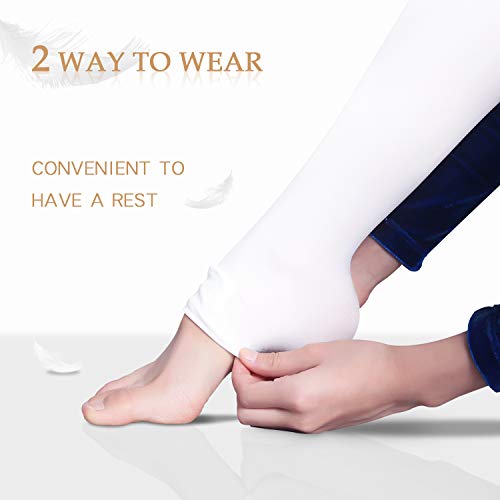 HETH Ballet Tights for Girls - Ultra Soft Dance Tights Convertible White Tight (Toddler/Kids,X-Large,2pcs) - Image 3