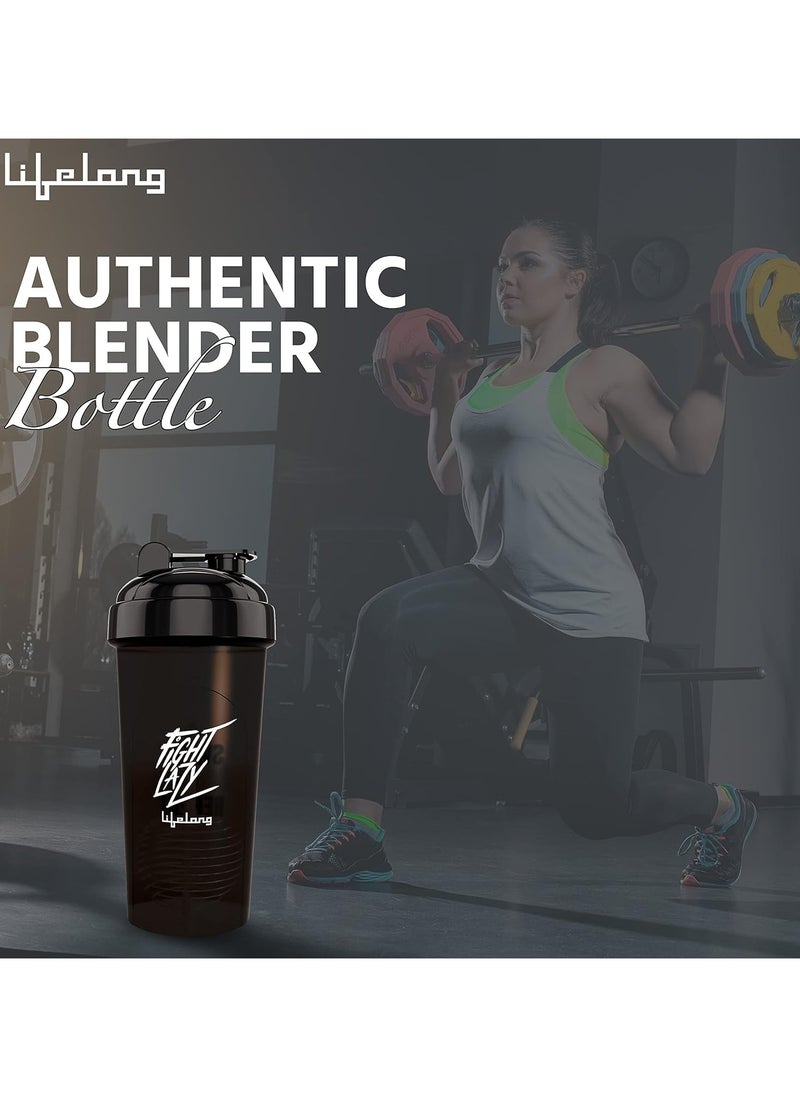 Lifelong Protein Shaker Stylish Protein Shaker Bottle Sipper Bottle Gym Bottle For Protein- 700Ml (Black)  - Image 2