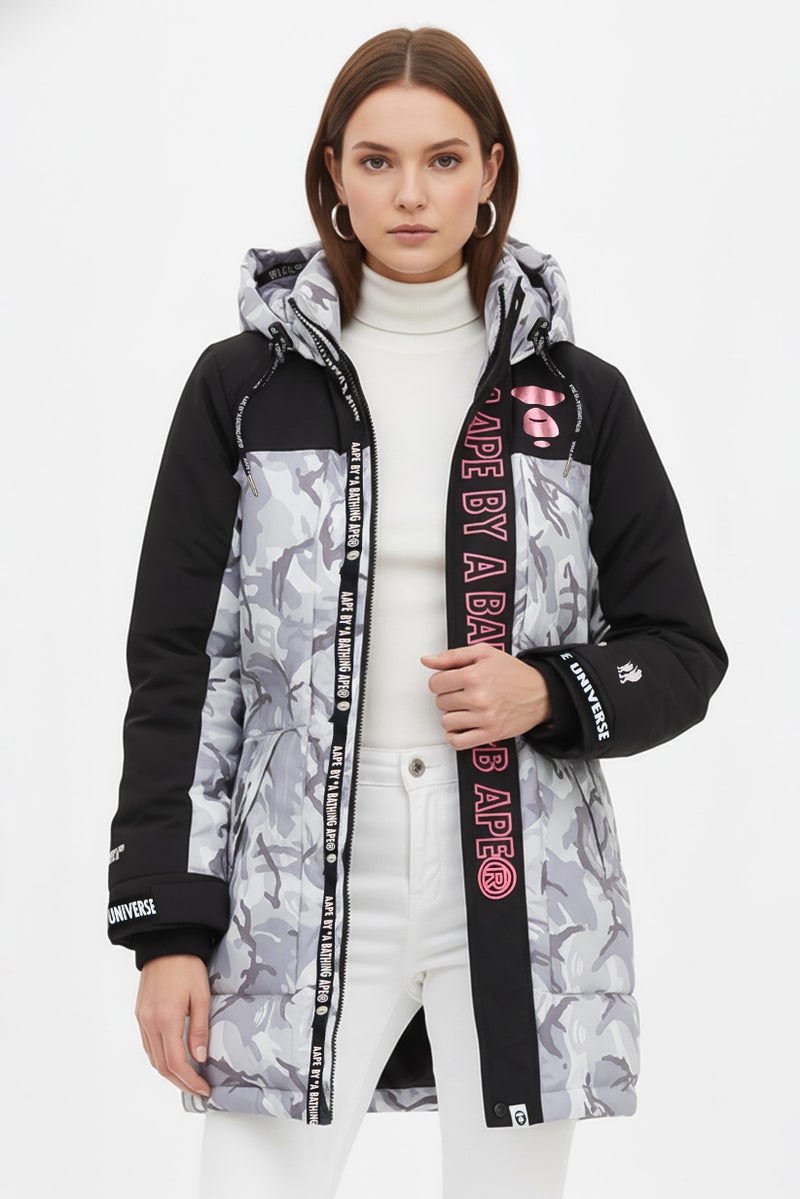 Aape BY *A BATHING APE® جاكيت باركا مموه للنساء، متعدد الألوان - Image 1