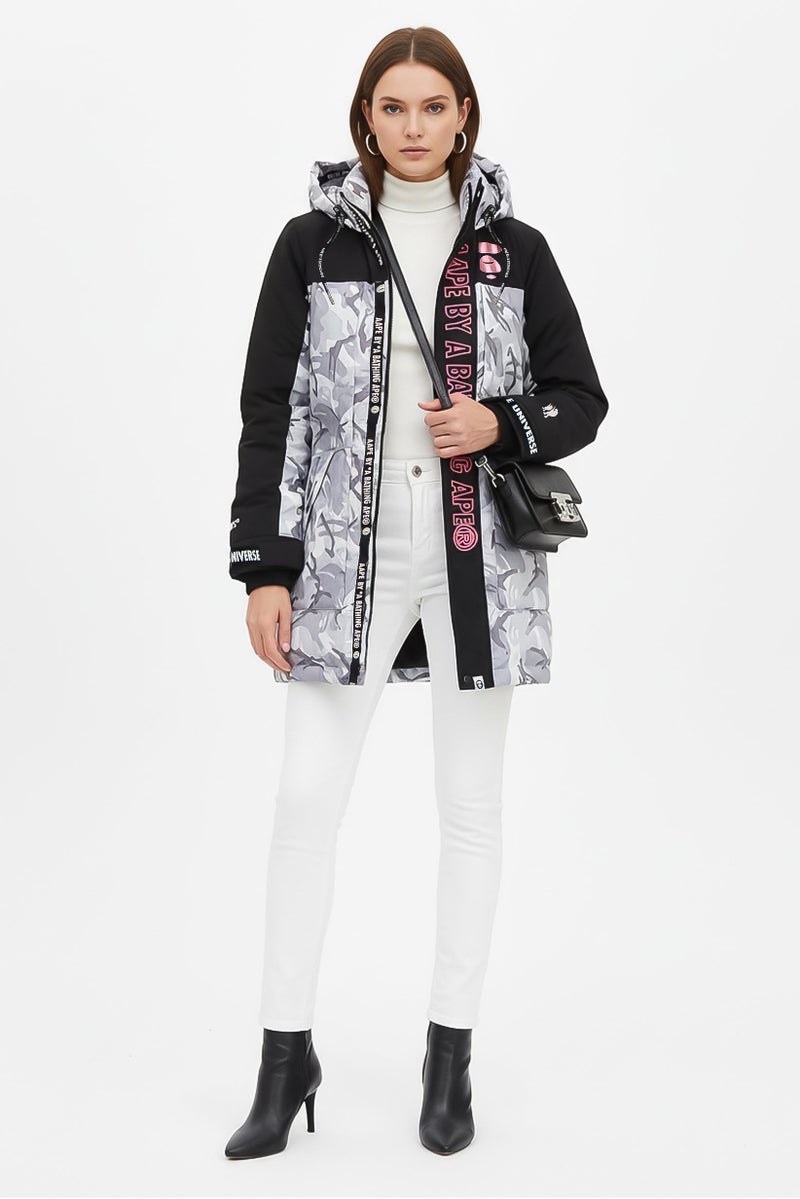Aape BY *A BATHING APE® جاكيت باركا مموه للنساء، متعدد الألوان - Image 2