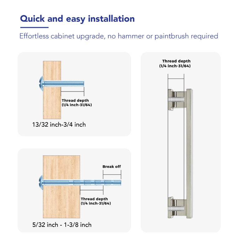 Ravinte Hardware 10 Pack 5 Inch (128mm) Brushed Nickel Cabinet Pulls, Heavy Duty Kitchen Drawer & Cupboard Handles, Solid Cabinet Hardware - Image 4