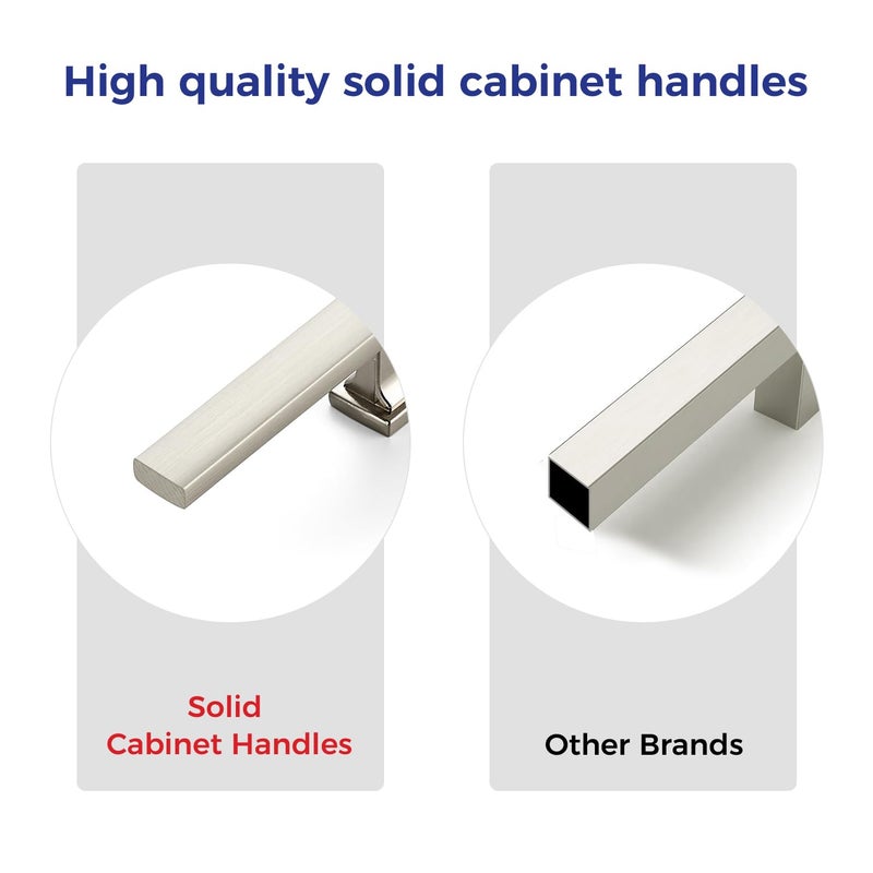 Ravinte Hardware 10 Pack 5 Inch (128mm) Brushed Nickel Cabinet Pulls, Heavy Duty Kitchen Drawer & Cupboard Handles, Solid Cabinet Hardware - Image 3