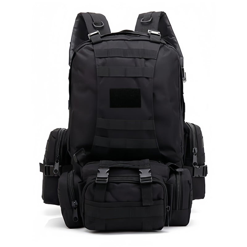 Tactical Backpack 55L with 3 Expansion Tactical Bag Water Resistant Hiking Backpack Large Capacity with Detachable Bags Oxford 900D Camping Backpack - Image 1