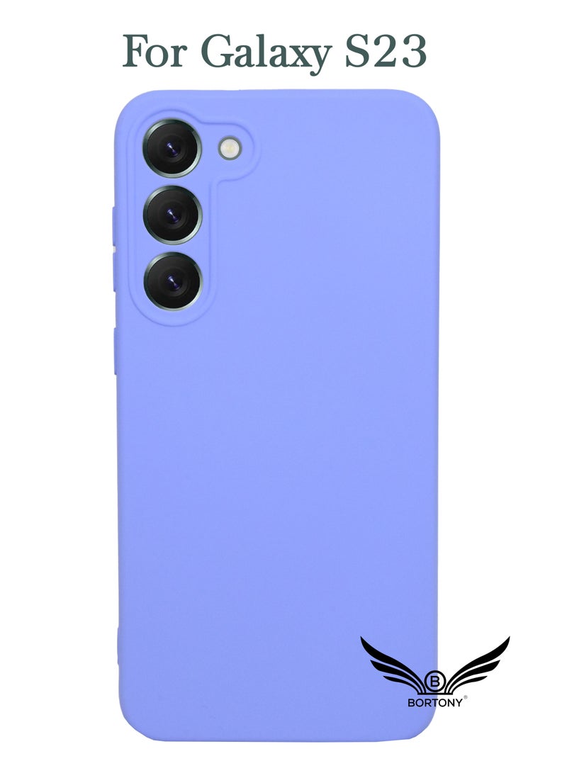 BORTONY Galaxy S23 Case Camera Protective Soft Silicone Cover Case Luxury Design Flexible Slim Cover Compatible with Samsung Galaxy S23 - Image 1
