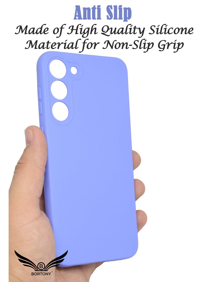 BORTONY Galaxy S23 Case Camera Protective Soft Silicone Cover Case Luxury Design Flexible Slim Cover Compatible with Samsung Galaxy S23 - Image 3