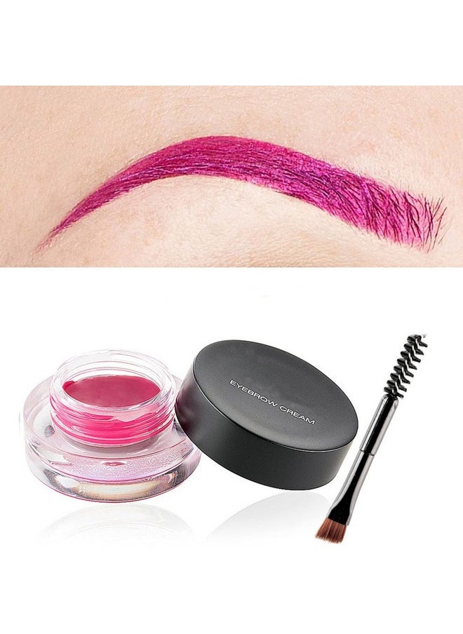 Melemando Melemando 12 Color Eyebrow Cream Colorful Smooth Eyebrow Pomade Gel Long Lasting Waterproof Eyeliner Gel Eye Brow Makeup Cosmetics with Eyebrow Brush (08 Magenta)  - Image 1