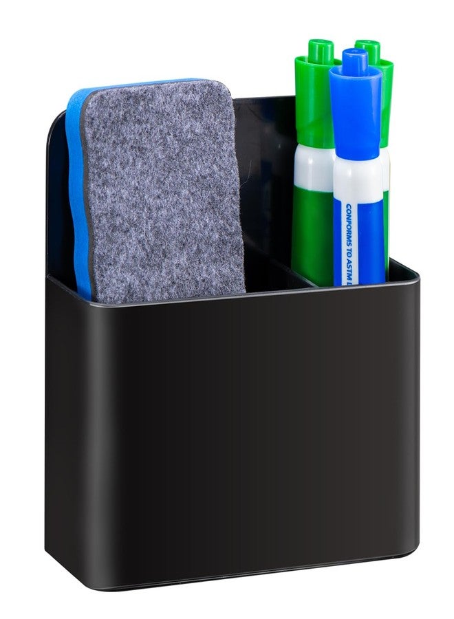 Simetufy Magnetic Dry Erase Marker Holder, Magnetic Pen Holder, Whiteboard Marker Holder, Magnetic Marker Holder for Fridge, Whiteboard, Locker, Magnetic Cup for Dry Erase Board, 1 Pack, Black - Image 1
