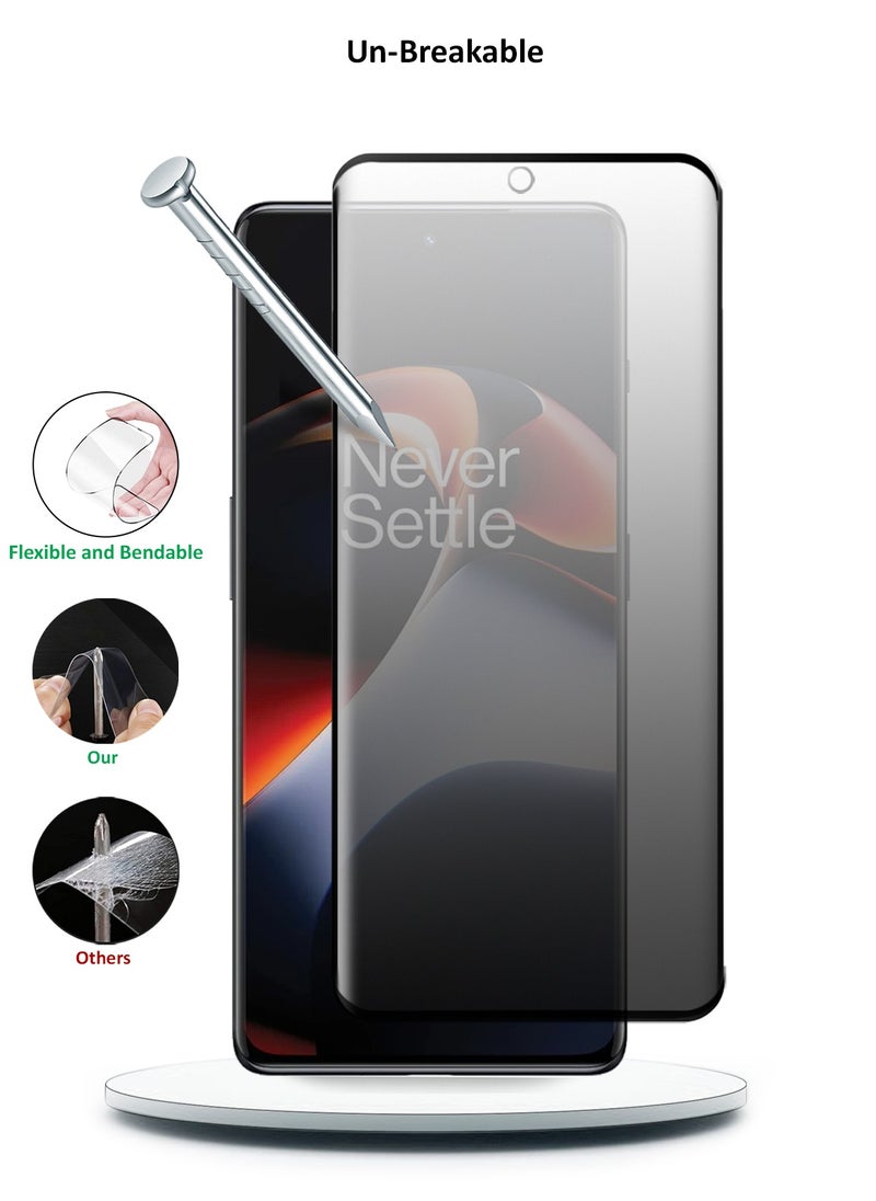 Wtech - OnePlus 11R 5G 2023 Nano Ceramic Privacy Full Glue Full Cover Matte Flexible Screen Protector (MSCNMP) -  Clear/Black - Image 1