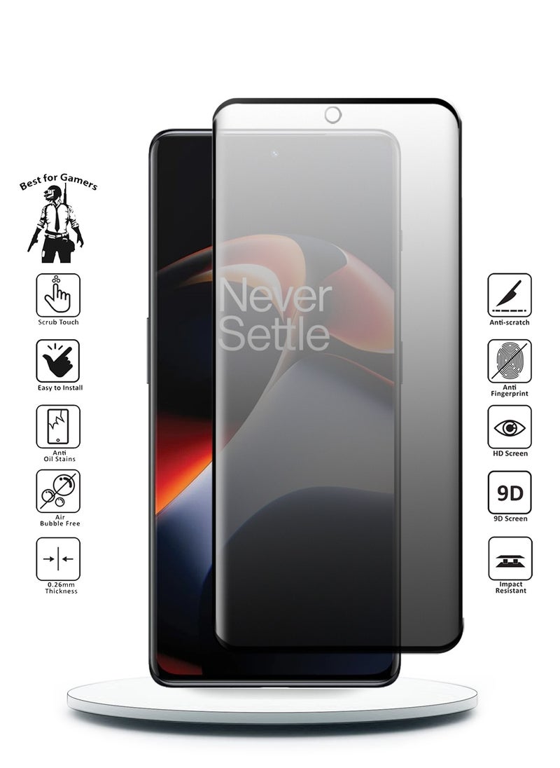 Wtech - OnePlus 11R 5G 2023 Nano Ceramic Privacy Full Glue Full Cover Matte Flexible Screen Protector (MSCNMP) -  Clear/Black - Image 1