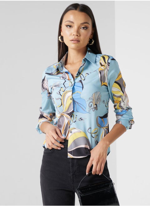 Printed Button Down Shirt