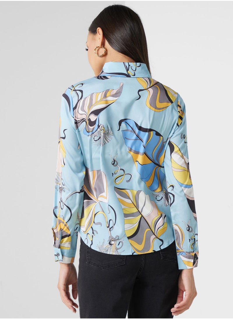 ELLA - Printed Button Down Shirt - Image 1