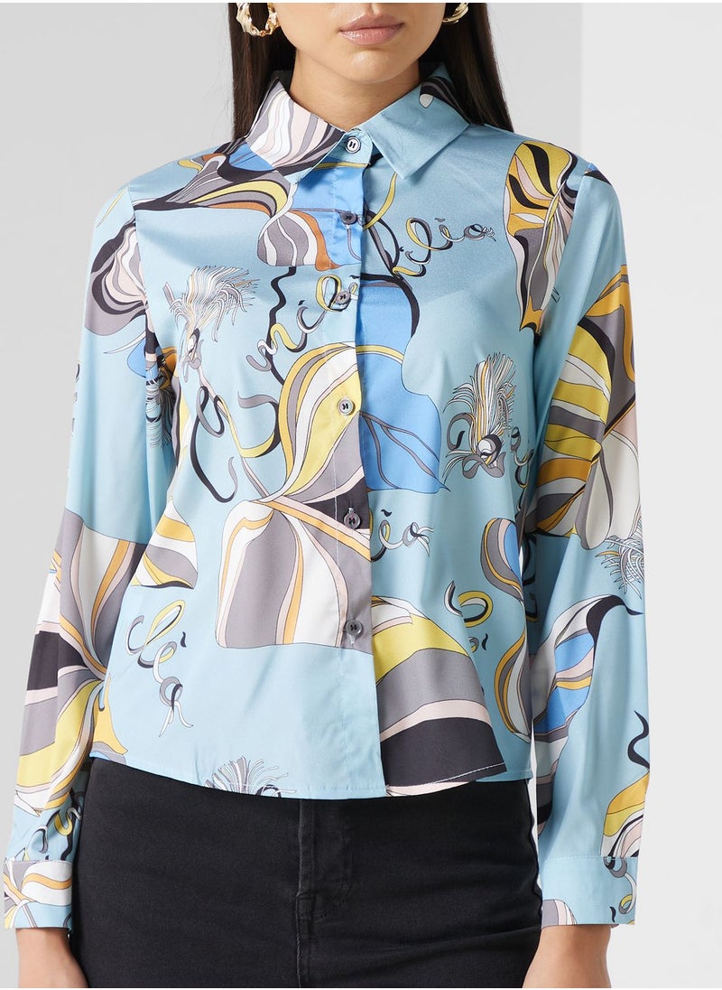 ELLA - Printed Button Down Shirt - Image 1