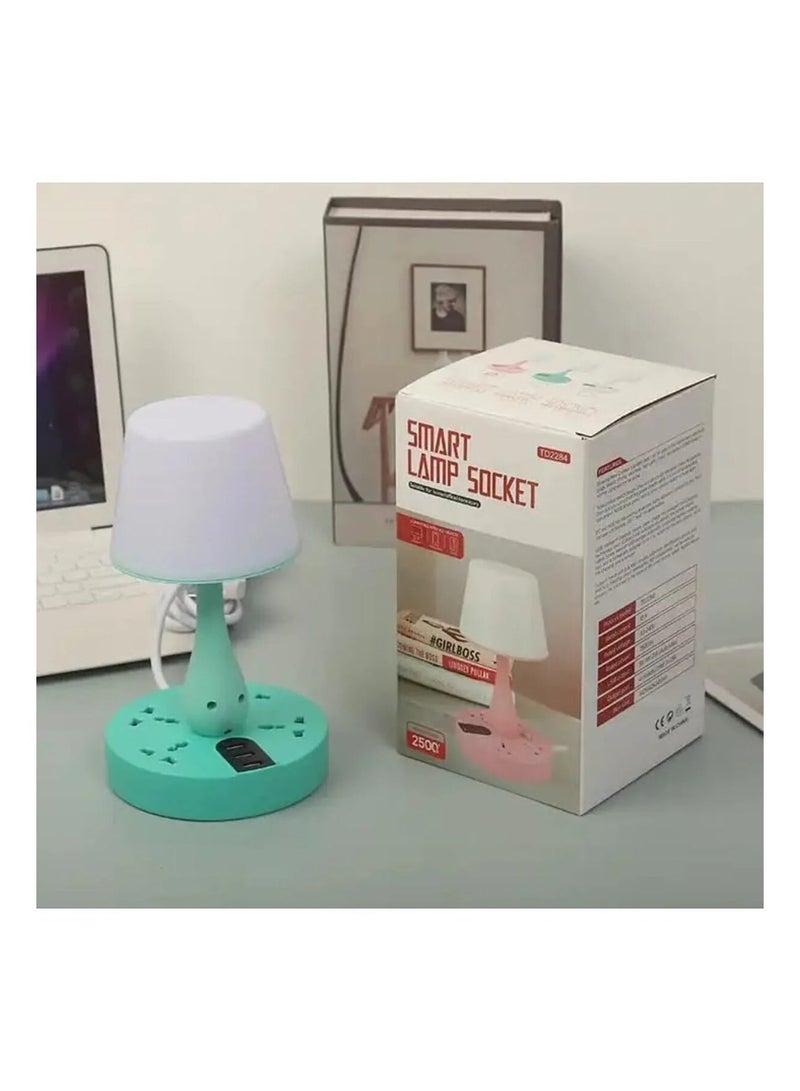 AL ARQAM Smart Table Lamp - USB Socket, Row Plug, Porous Plug Board, Night Light, Smart Home Switch - 220V - Image 2