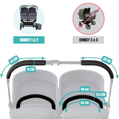 PROTEC TIF Pack of Faux Leather Covers for Bugaboo Donkey Duo (Does not Replace The Foam) - Image 3