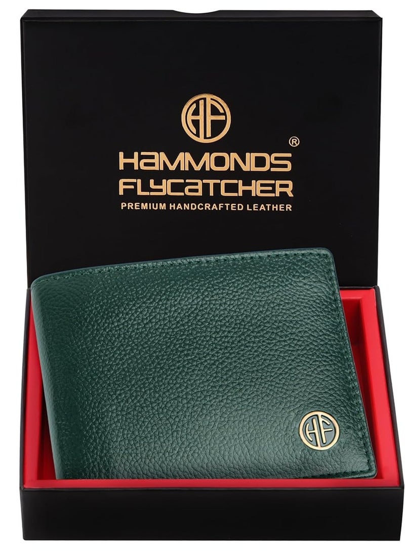 HAMMONDS FLYCATCHER Genuine Leather Wallet for Men RFID Protected Leather Money Purse BiFold Wallet   4 Card Slots  Coin Pocket  Hidden Pockets - Image 1