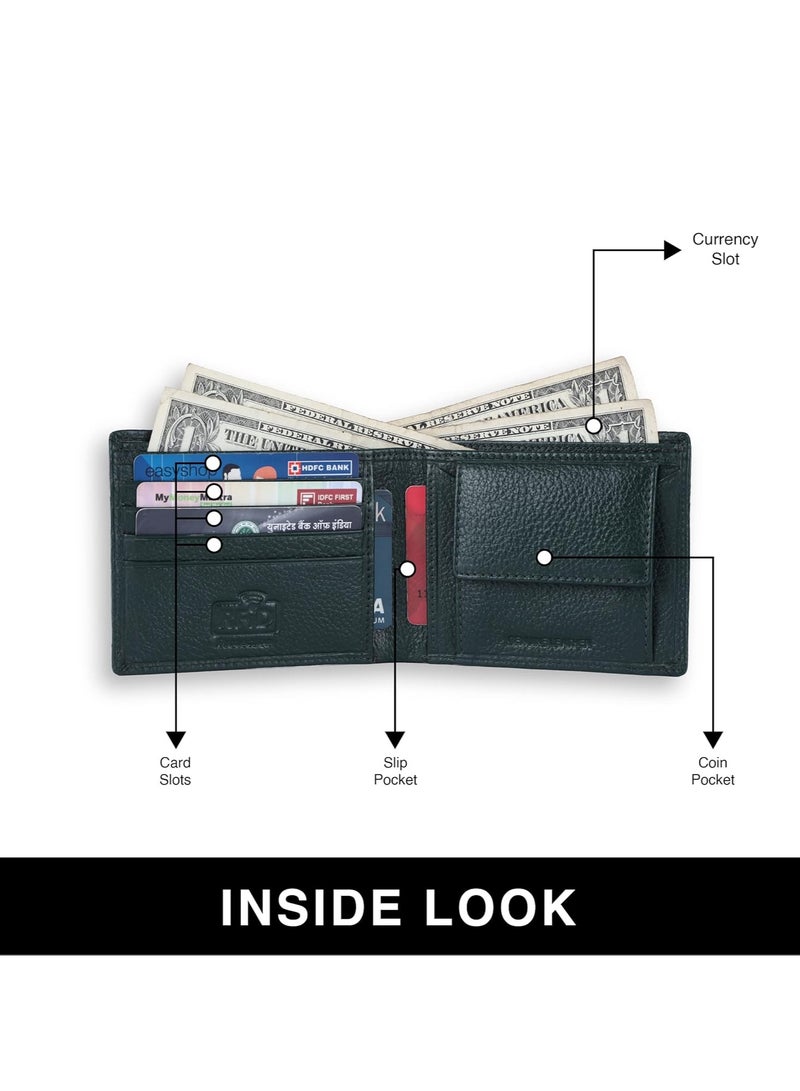 HAMMONDS FLYCATCHER Genuine Leather Wallet for Men RFID Protected Leather Money Purse BiFold Wallet   4 Card Slots  Coin Pocket  Hidden Pockets - Image 3