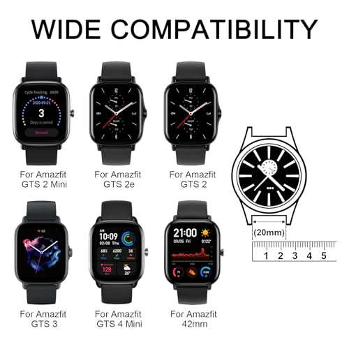 Tobfit 20mm Soft Floral Watch Strap Compatible for Amazfit GTS 2 Mini, Amazfit Bip/Bip U/Pro/Lite, Bip S, Bip 3, Flower Silicone Strap for Amazfit GTS/ 2/2e/3/4/4 Mini, WATCH NOT INCLUDED (Pink Sand) - Image 5