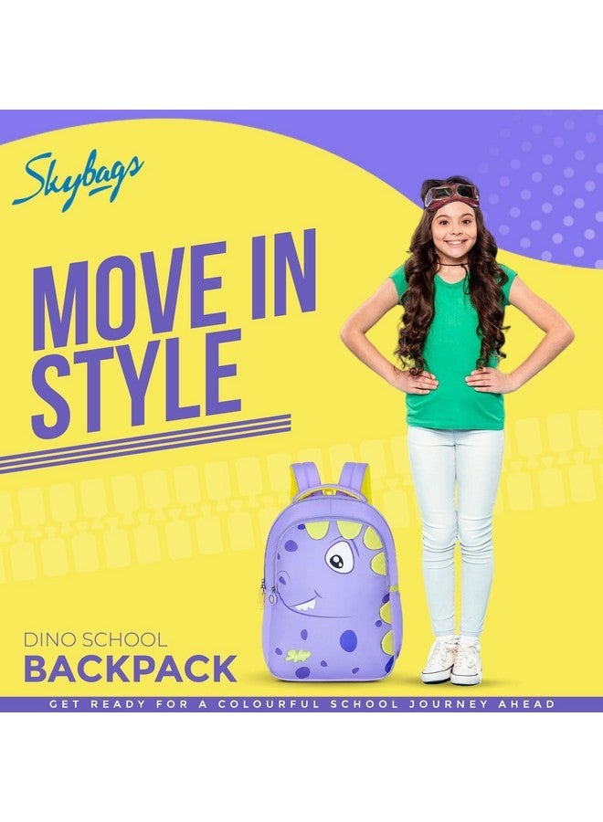 Skybags Dino 01 School Backpack Purple - Image 2