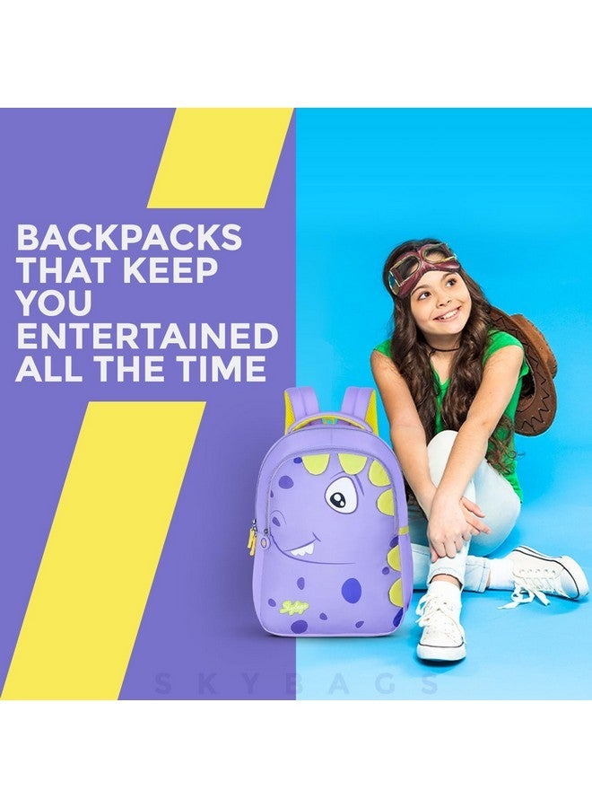 Skybags Dino 01 School Backpack Purple - Image 5