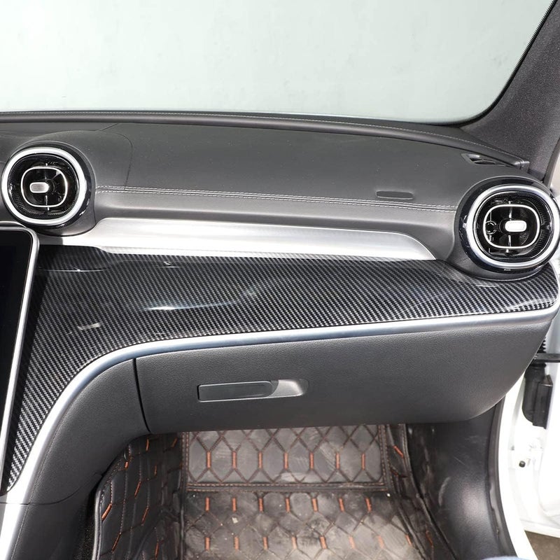 TINKI Carbon Fiber Co-Pilot Dash Instrument Panel Decor Cover Trim 3pcs for Mercedes-Benz W206 2022-2023 C-Class C200 C300 - Image 4