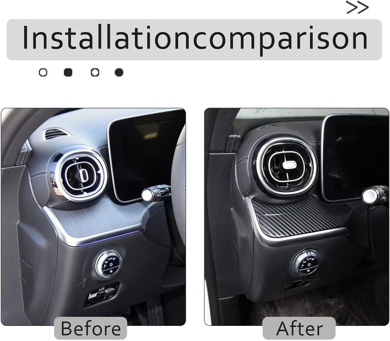 TINKI Carbon Fiber Co-Pilot Dash Instrument Panel Decor Cover Trim 3pcs for Mercedes-Benz W206 2022-2023 C-Class C200 C300 - Image 2