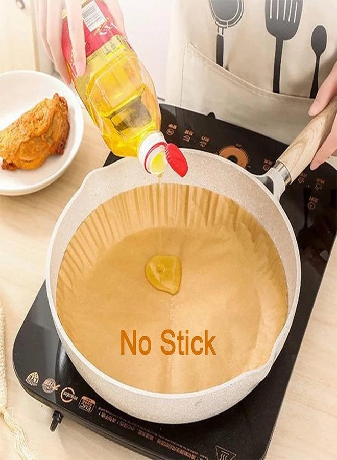 CRIYALE Air Fryer Disposable Standard Paper Liners 100Pcs Oil Proof Parchment Sheets Round Tray, Oven Microwave Safe Non-Stick Basket Bowl Liner for Baking Cake & Fries, Roasting, Cooking Food - Image 3