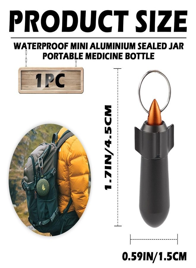 UPIQNG Keychain Pill Box Portable Mini Pill Case Small Aluminum Medicine Holder Pill Storage Box Waterproof Vitamin Aspirin Keyring Container for Outdoor Traveling - Image 2