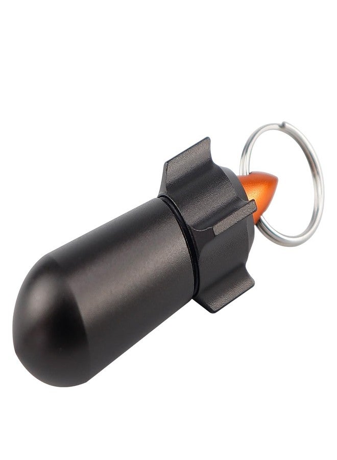 UPIQNG Keychain Pill Box Portable Mini Pill Case Small Aluminum Medicine Holder Pill Storage Box Waterproof Vitamin Aspirin Keyring Container for Outdoor Traveling - Image 1