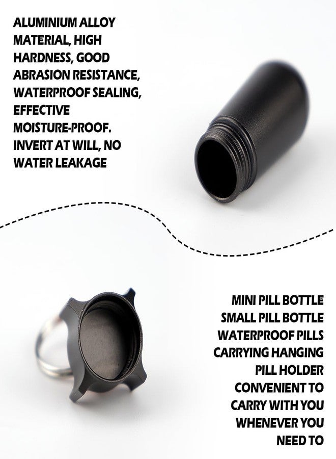 UPIQNG Keychain Pill Box Portable Mini Pill Case Small Aluminum Medicine Holder Pill Storage Box Waterproof Vitamin Aspirin Keyring Container for Outdoor Traveling - Image 3