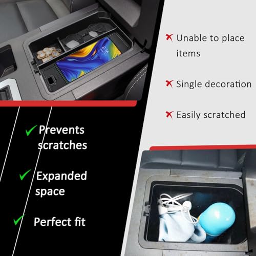 MARCHFA صينية تنظيم كونسول وسط MARCHFA متوافقة مع تويوتا لاند كروزر 250 برادو J250 LC250 2024 2025 ملحقات صندوق تخزين مسند الذراع (لا تناسب المسند مع صندوق التبريد) - Image 3
