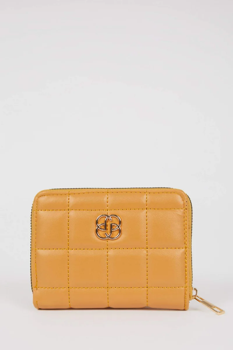Women Sewing Pattern Faux Leather Wallet