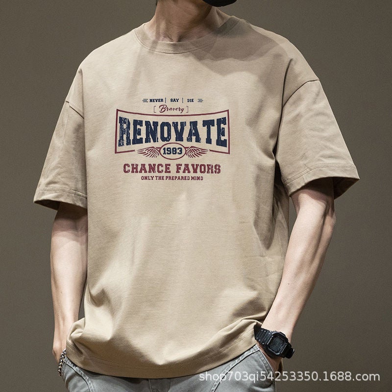 Pure Cotton Short-Sleeved T-Shirt for Men 2023 New Summer Large Size Men's Korean Style Loose Round Neck Half-Sleeved Couple Tops - Image 2