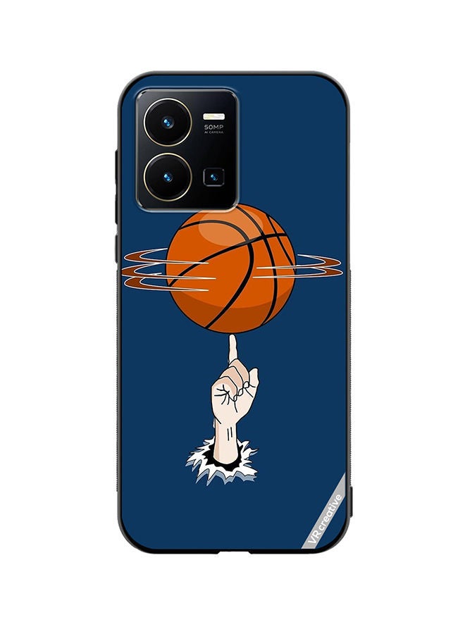 Protective Case Cover For Vivo Y35 Basket Ball In Hand Design Multicolour