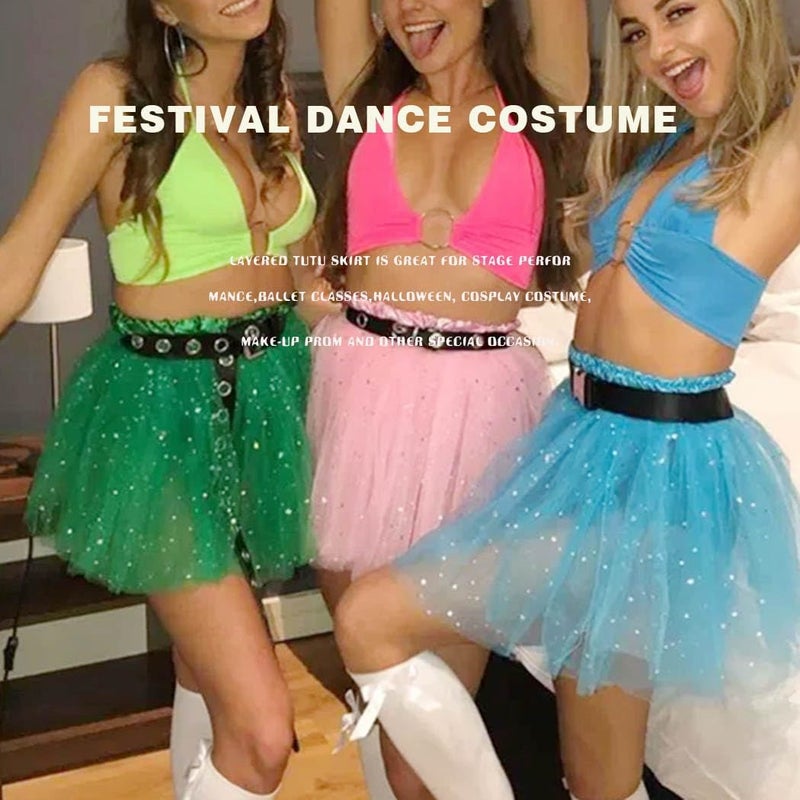 REETAN Christmas Tulle Tutu Skirt Ballet Layered Dance Skirt for Women - Image 2