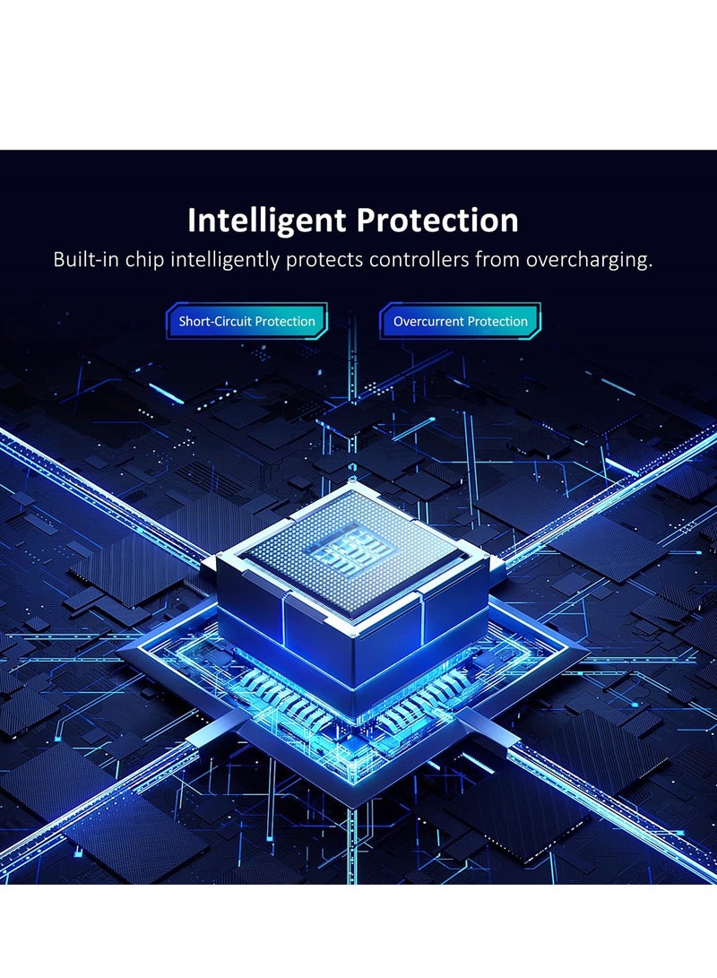 Controller Charging Station for PSVR2, Dual Fast Charging Dock with LED Light, Headset Display Stand and Controller Mount, Magnetic Connector, USB to Type-C Cable (White) - Image 3