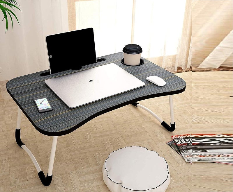 PALAK Foldable Wooden Mini Laptop Table for Bed, Smart Study Table with Drawer Kids & Adults (US-COTTEDS .Wood.) - Image 1
