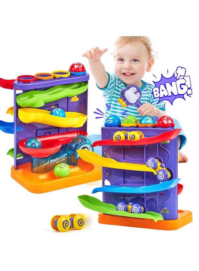 هاهالاند ألعاب أطفال للأولاد بعمر سنة واحدة كهدية عيد ميلاد، لعبة كرة 2 في 1 رطل ومنحدر سيارة ومسار سباق، ألعاب مونتيسوري للنمو المبكر النشط للأطفال بعمر سنة واحدة كهدية عيد ميلاد - Image 1