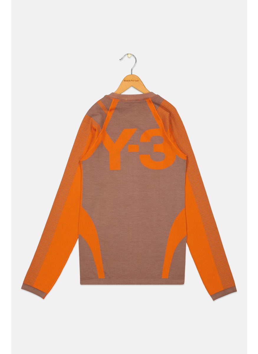 Adidas Adidas Y-3 By Yohji Yamamoto Kids Boy Textured Tee, Orange  - Image 2