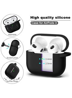 wexon Protective Shockproof Silicone Case Cover for Apple AirPods 3 Black  - Image 2