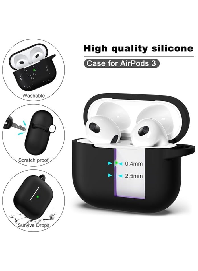 wexon Protective Shockproof Silicone Case Cover for Apple AirPods 3 Black  - Image 2