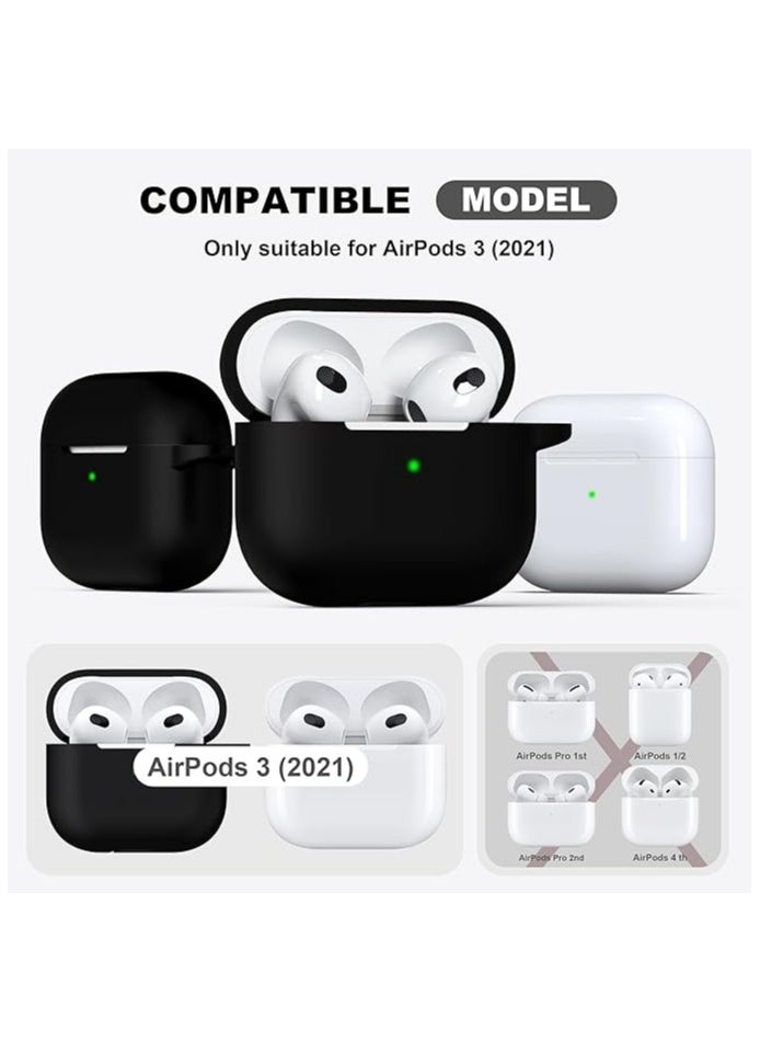 wexon Protective Shockproof Silicone Case Cover for Apple AirPods 3 Black  - Image 3