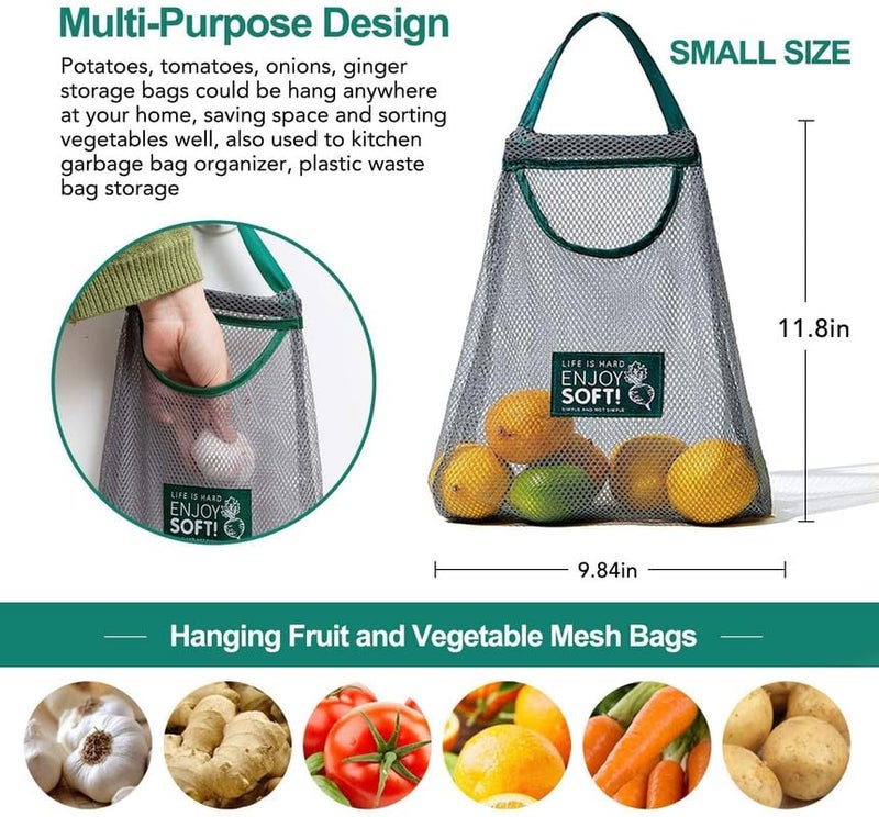 Fayby Breathable Mesh Storage Net Bags for Vegetables Fruits EcoFriendly Reusable Bags for Kitchen Fridge Hanging Organizer Bag for Groceries MultiPurpose Use 1 Pcs - Image 2