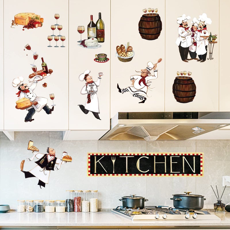 decalmile Chef Kitchen Wall Decals Wine Food Quotes Wall Stickers Kitchen Dining Room Restaurant Wall Decor - Image 1