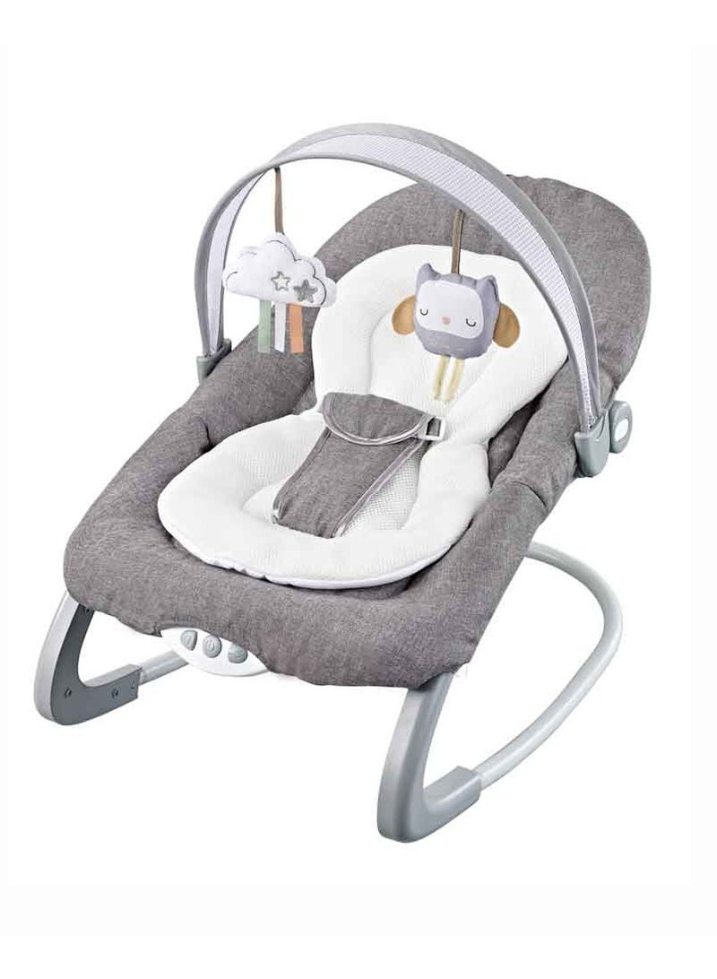 Factory Price Royal Baby Bouncer With Removable Toys, Soothing Music and Vibrations - Grey - Image 1